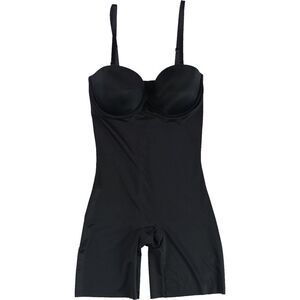 Red Hot Womens Solid Cupped Shapewear Romper, Black, NWT